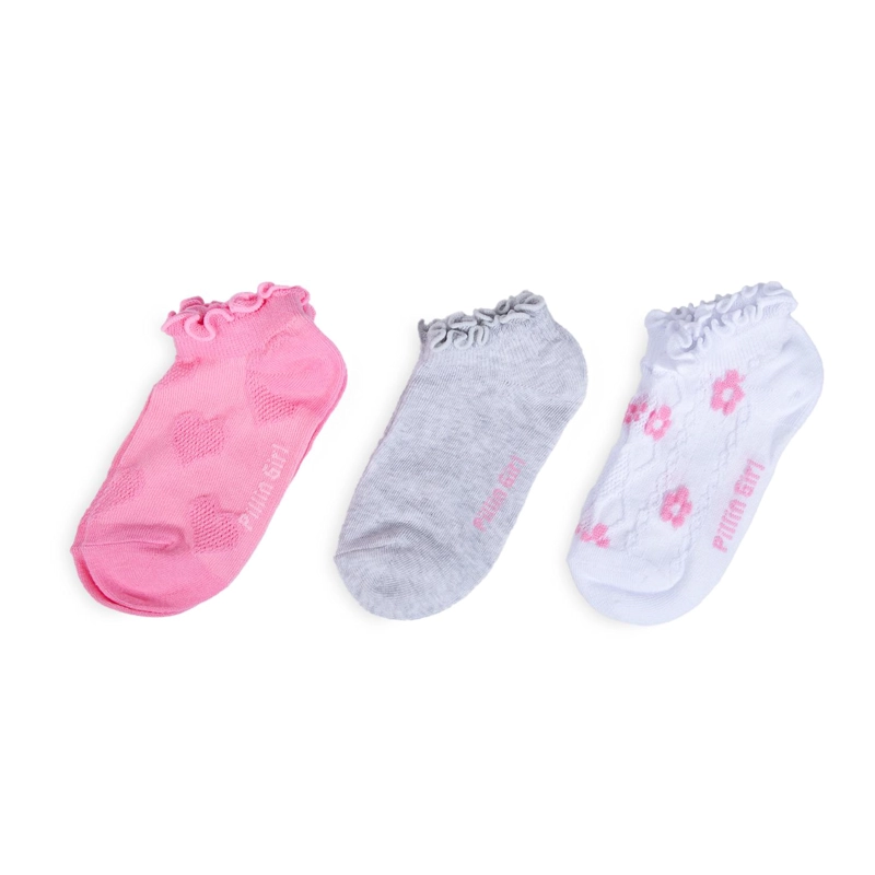 PACK DE 3 CALCETINES NIÑA ALGODON FLORES SURTIDO PILLIN - 1