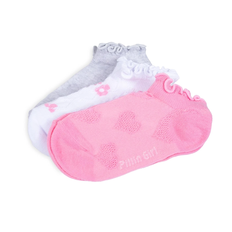 PACK DE 3 CALCETINES NIÑA ALGODON FLORES SURTIDO PILLIN - 2