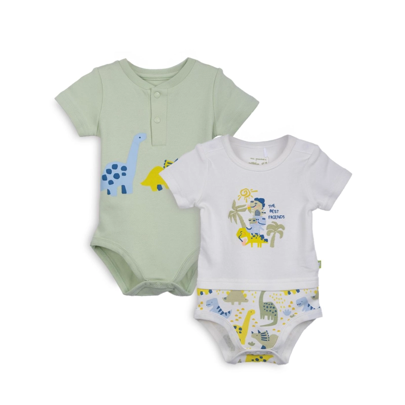 PACK 2 BODY RECIEN NACIDO NIÑO MANGA CORTA ALGODON SURTIDO PILLIN - 1