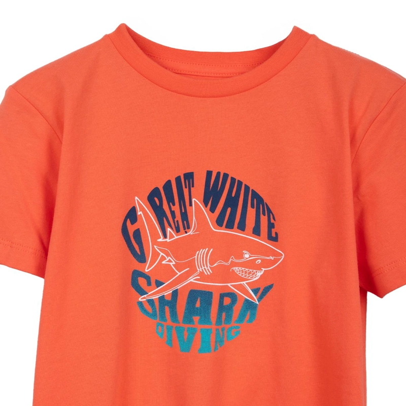 POLERA NIÑO MANGA CORTA ESTAMPADO TIBURON CORAL PILLIN - 3