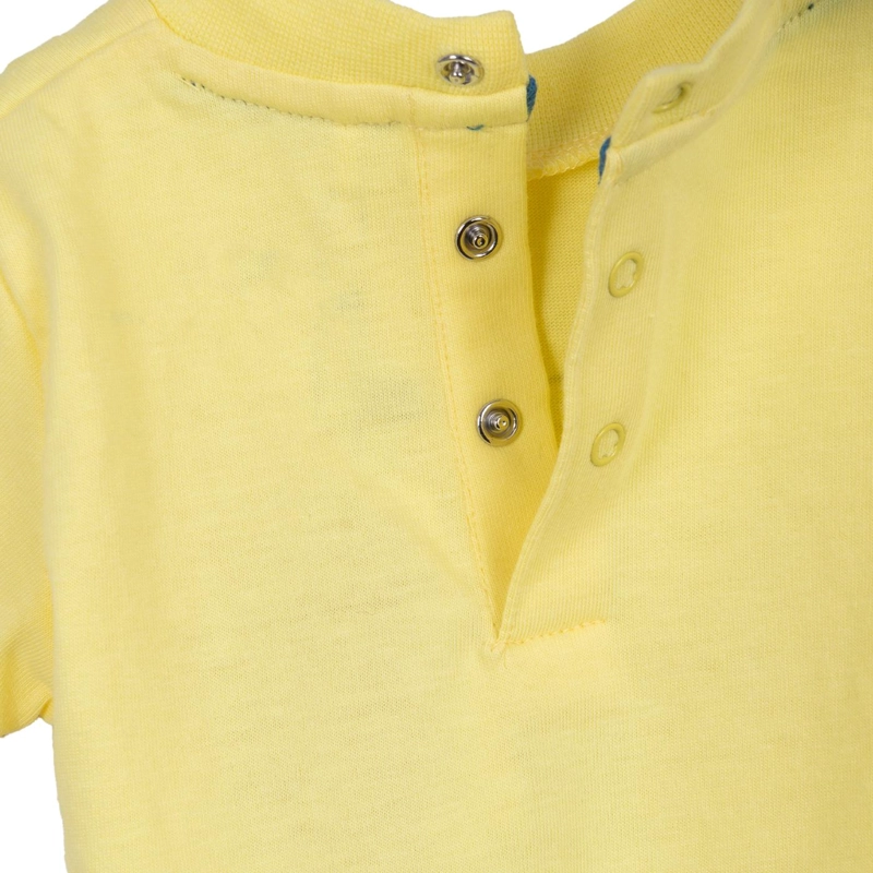 POLERA BEBE NIÑO MANGA CORTA ESTAMPADO MONO SKATER AMARILLO PILLIN - 4