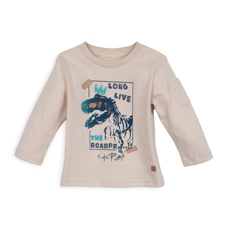 POLERA BEBE NIÑO MANGA LARGA ESTAMPADO DINO ARENA PILLIN - 1