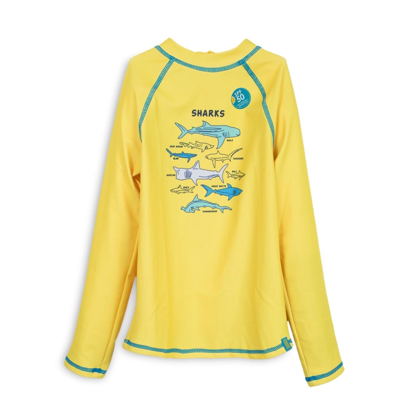 POLERA DE BAÑO NIÑO MANGA LARGA PROTECCION UV AMARILLO PILLIN - 1