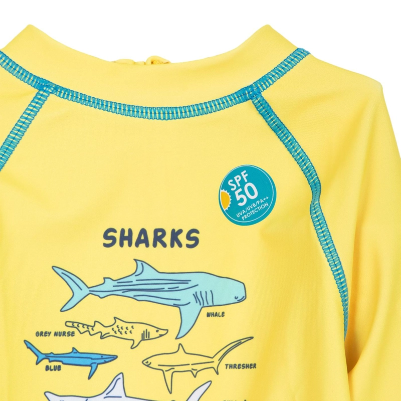 POLERA DE BAÑO NIÑO MANGA LARGA PROTECCION UV AMARILLO PILLIN - 3