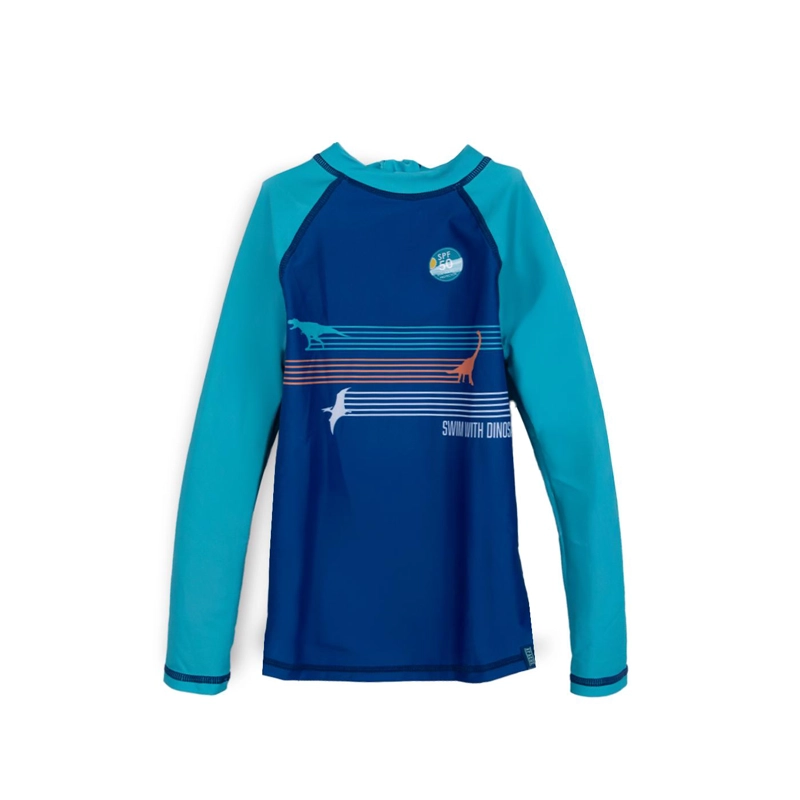 POLERA DE BAÑO NIÑO MANGA LARGA PROTECCION UV AZUL PILLIN - 1