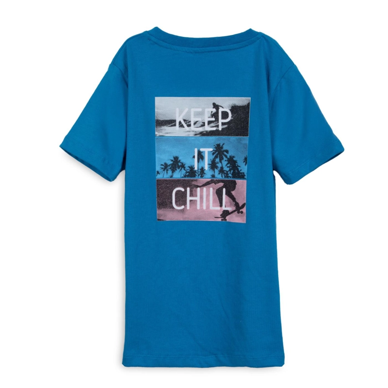 POLERA NIÑO MANGA CORTA ESTAMPADO PLAYERO AZULINO PILLIN - 2