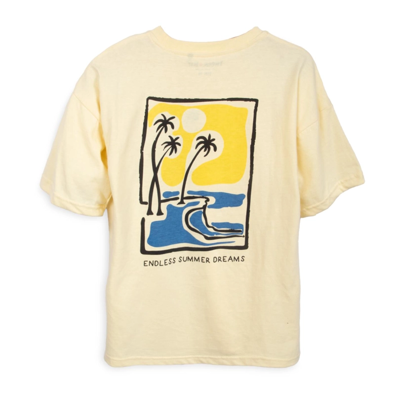 POLERA NIÑO MANGA CORTA ESTAMPADO PLAYERO ESPALDA AMARILLO PILLIN - 2