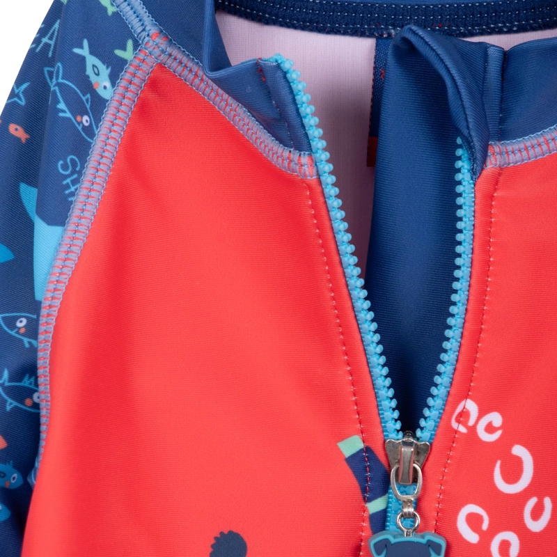 TRAJE DE BAÑO BEBE NIÑO 2 PIEZAS PROTECCION UV TIBURON ROJO PILLIN - 4