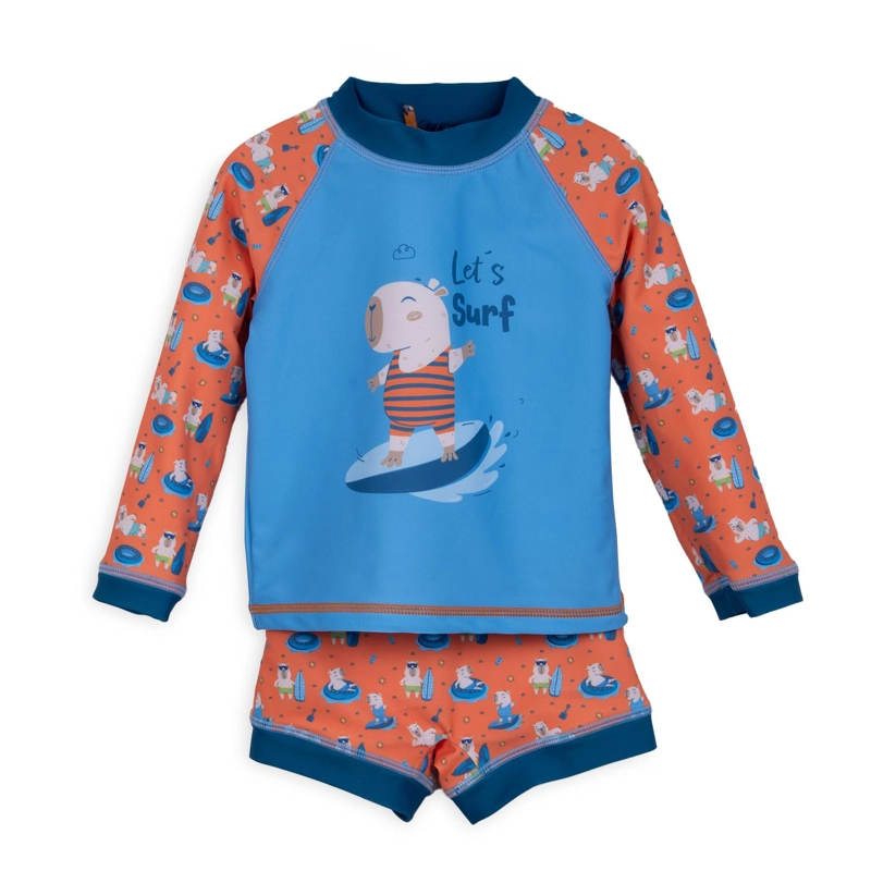TRAJE DE BAÑO BEBE NIÑO 2 PIEZAS PROTECCION UV  NARANJO PILLIN - 1