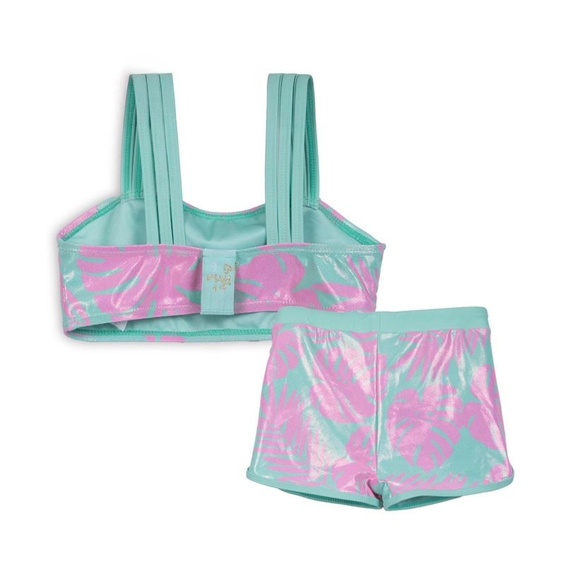 TRAJE DE BAÑO NIÑA 2 PIEZAS ESTAMPADO FLUOR VERDE PILLIN - 2