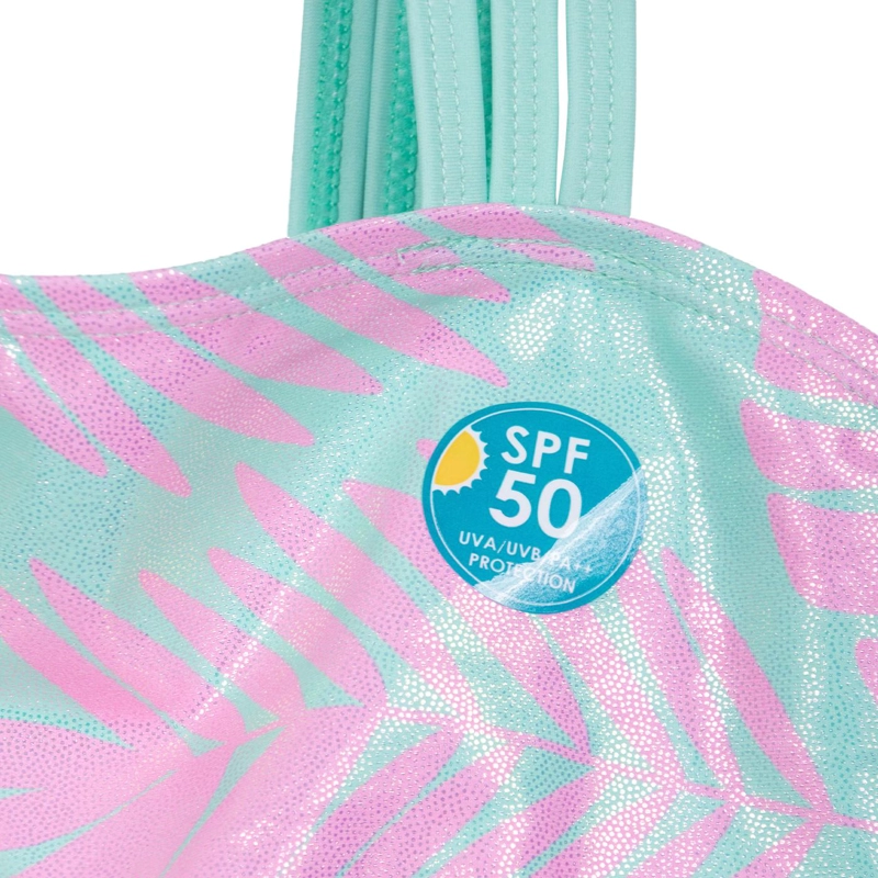TRAJE DE BAÑO NIÑA 2 PIEZAS ESTAMPADO FLUOR VERDE PILLIN - 3