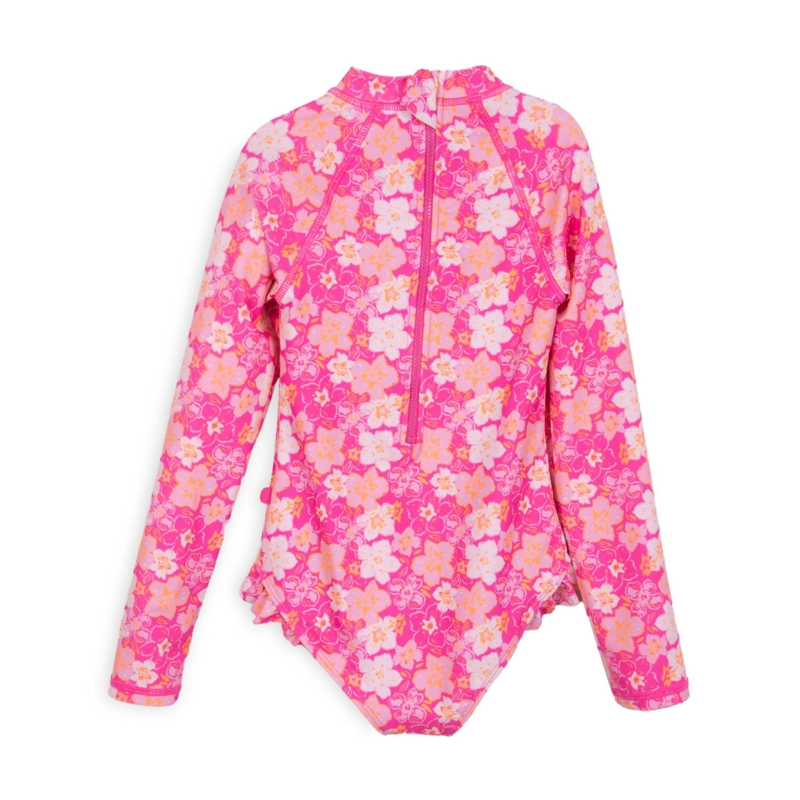 TRAJE DE BAÑO NIÑA ENTERO FLORAL ROSADO PILLIN - 2