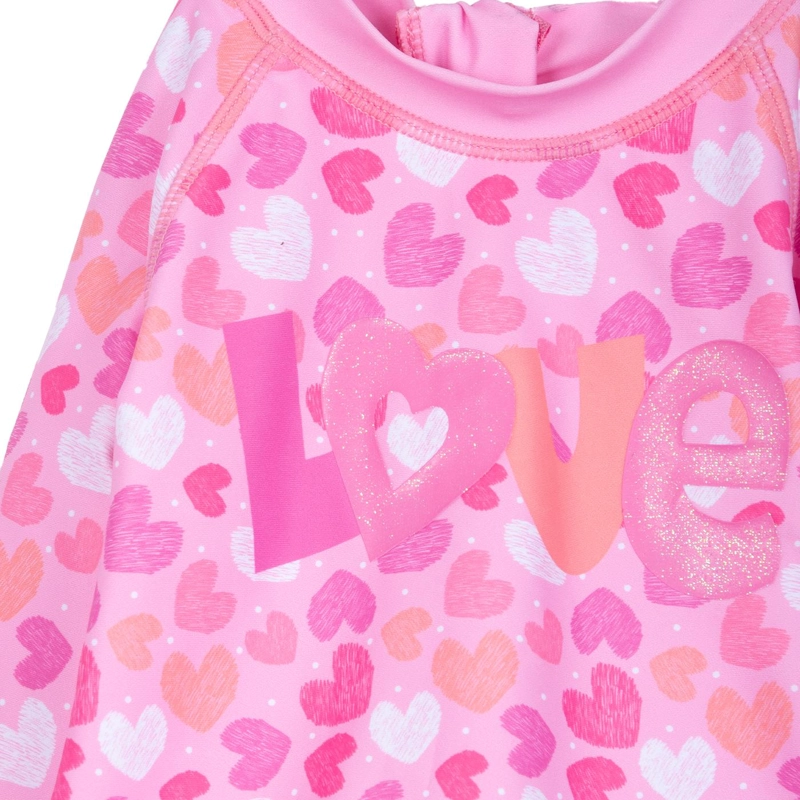 TRAJE DE BAÑO BEBE NIÑA 2 PIEZAS PROTECCION UV ROSADO PILLIN - 3
