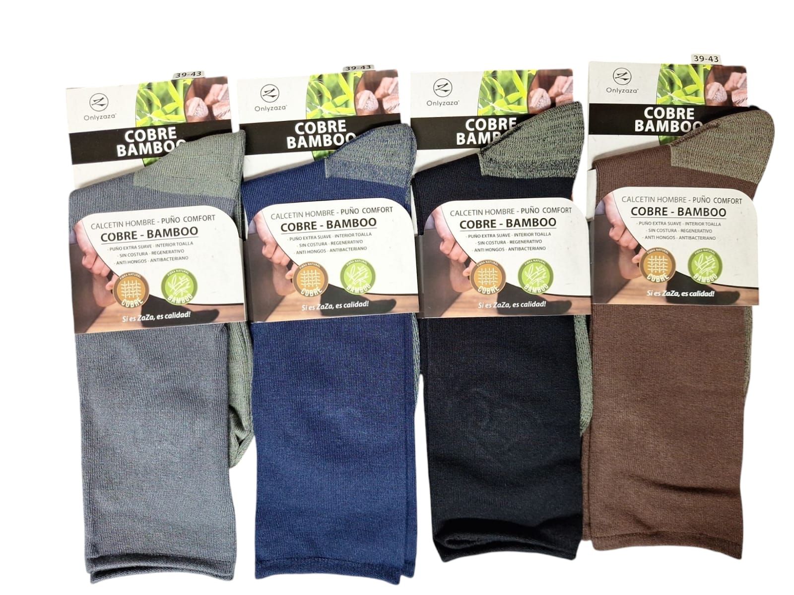 6 PARES DE CALCETINES DE VESTIR PARA HOMBRE CON FIBRA DE COBRE + BAMBÚ - 2