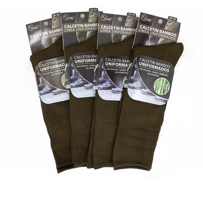 12 PARES DE CALCETINES DE VESTIR PARA UNIFORMADOS HOMBRE CON FIBRA DE BAMBÚ - 1