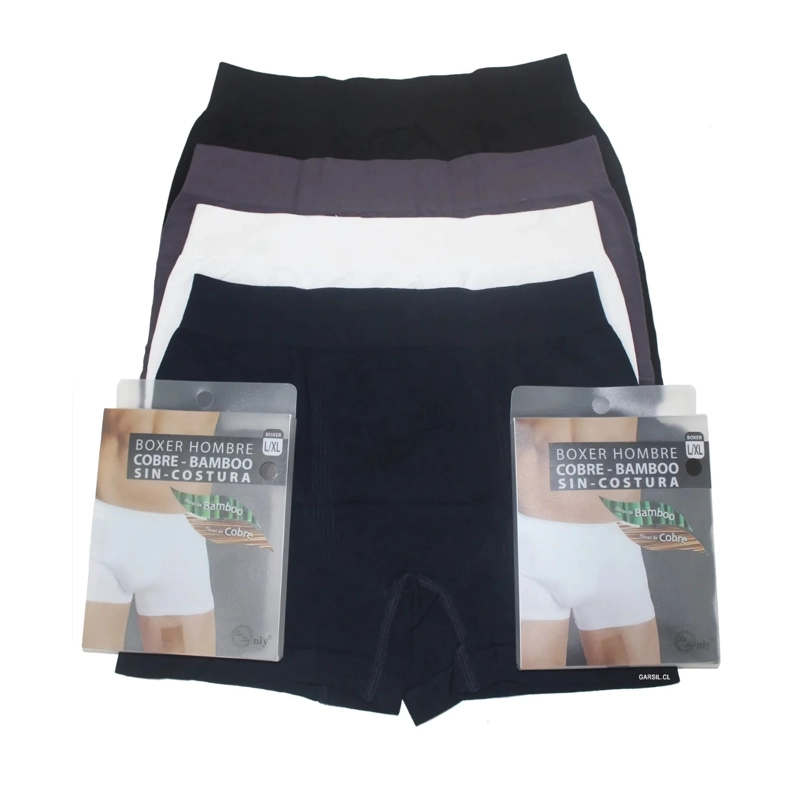 6 Boxer Con Fibra De Cobre Y Bambu Para Hombre - Sin Costuras - 1