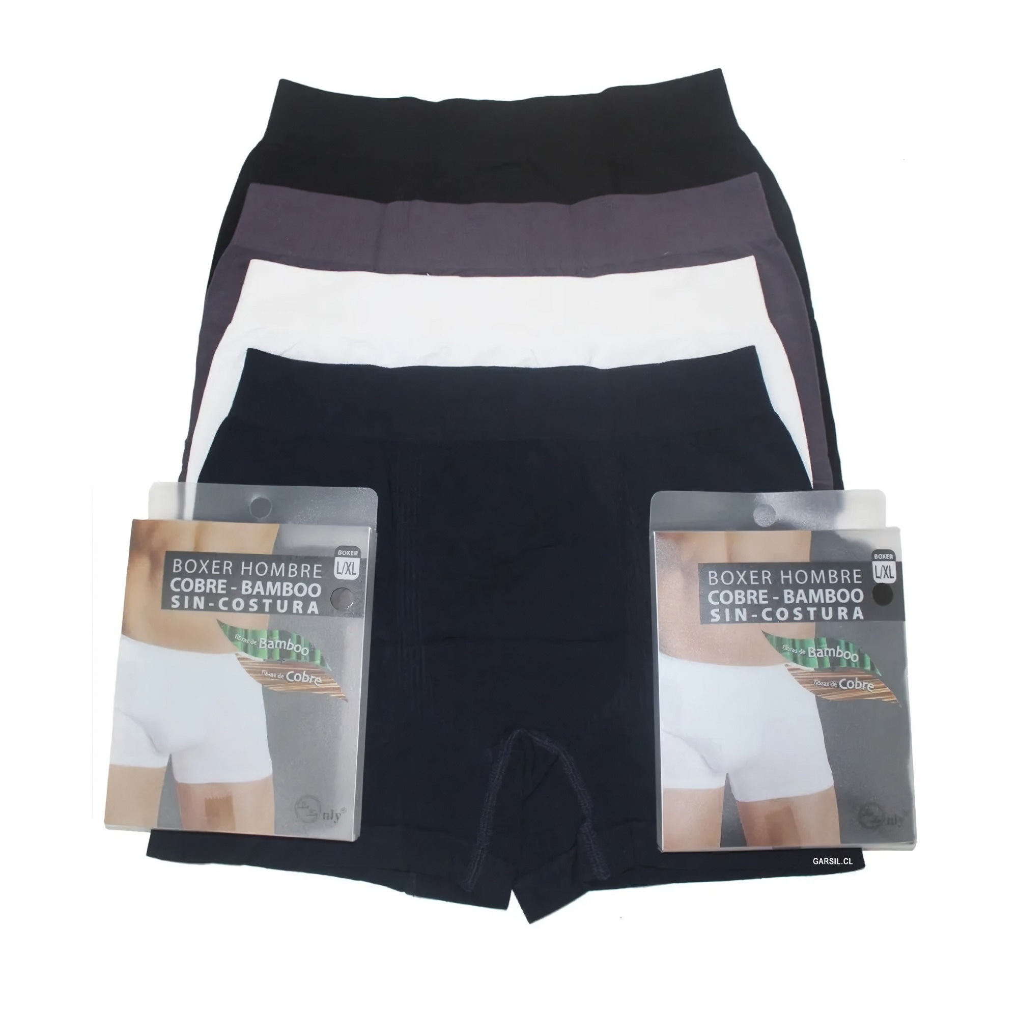 6 Boxer Con Fibra De Cobre Y Bambu Para Hombre - Sin Costuras - 1
