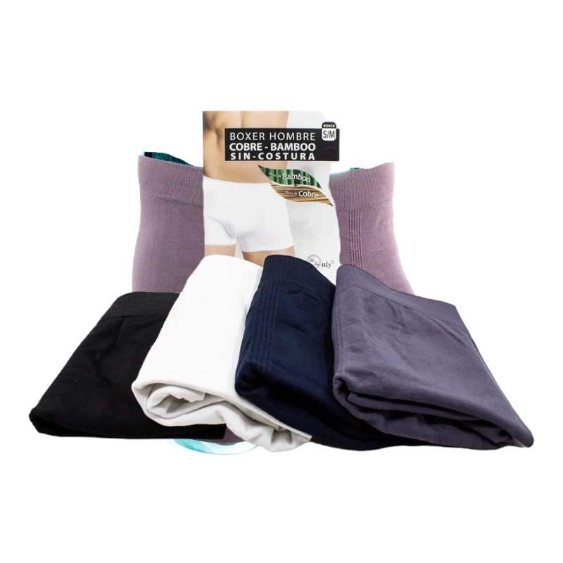 6 Boxer Con Fibra De Cobre Y Bambu Para Hombre - Sin Costuras - 2