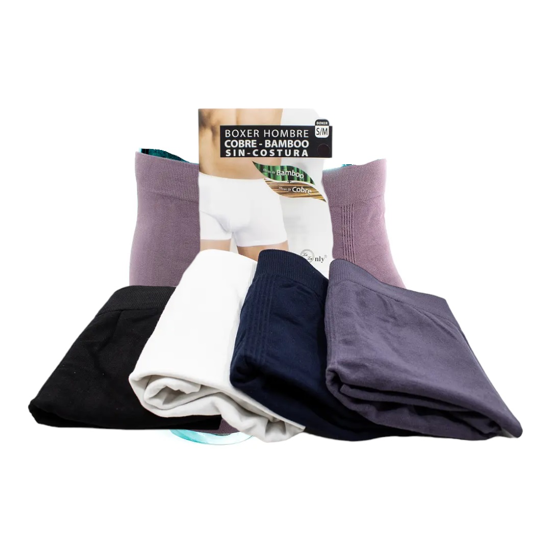 6 Boxer Con Fibra De Cobre Y Bambu Para Hombre - Sin Costuras - 3