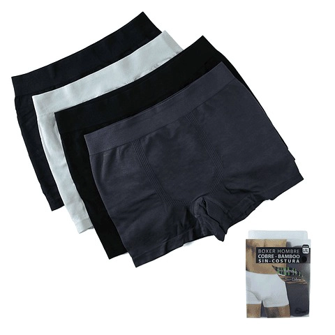 6 Boxer Con Fibra De Cobre Y Bambu Para Hombre - Sin Costuras - 5