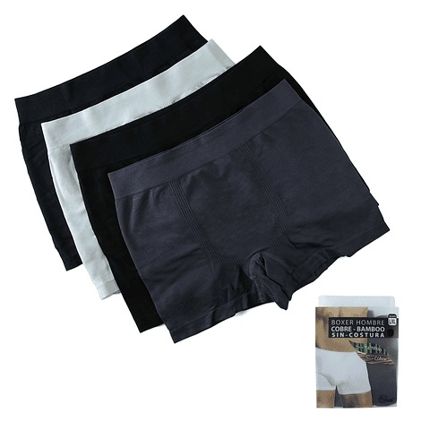6 Boxer Con Fibra De Cobre Y Bambu Para Hombre - Sin Costuras - 5