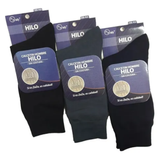 12 PARES DE CALCETINES DE HILO CON FIBRA NATURAL HOMBRE - SIN COSTURA - 1