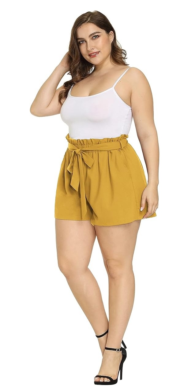 SHORT CASUAL TIRO ALTO CON PRETINA ELÁSTICA  Y LIENZO PARA MUJER - 2