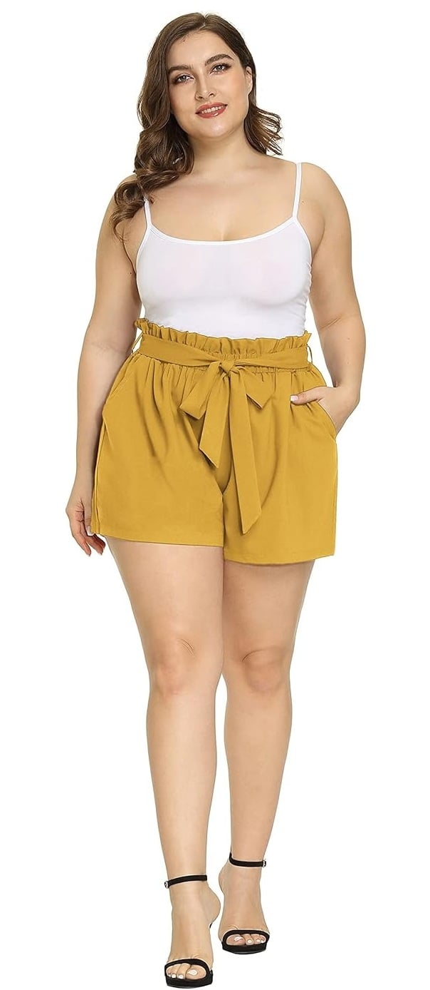 SHORT CASUAL TIRO ALTO CON PRETINA ELÁSTICA  Y LIENZO PARA MUJER - 3