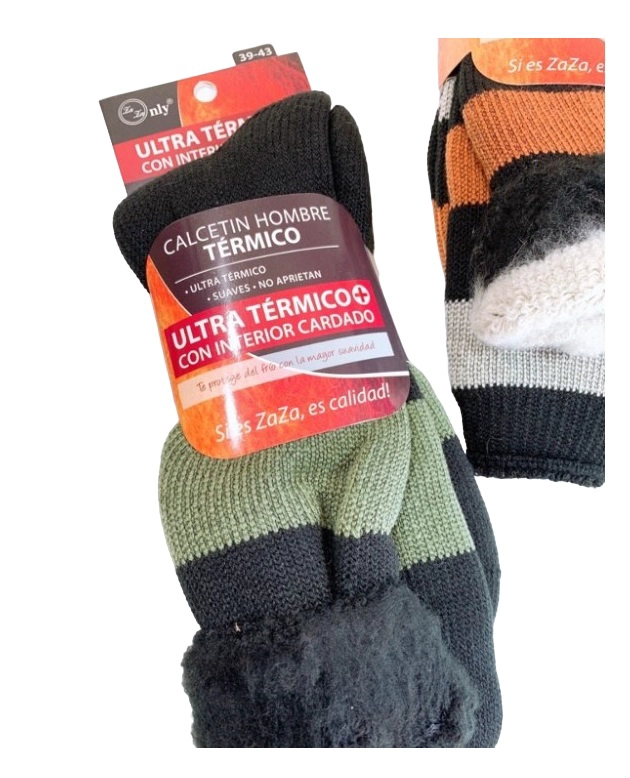 PACK X6 CALCETINES HOMBRE ONLY ZAZA X6SA1332 ULTRA TÉRMICO DIABETICOS SUAVES - 5