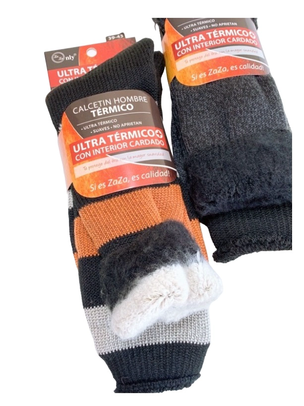 PACK X6 CALCETINES HOMBRE ONLY ZAZA X6SA1332 ULTRA TÉRMICO DIABETICOS SUAVES - 6