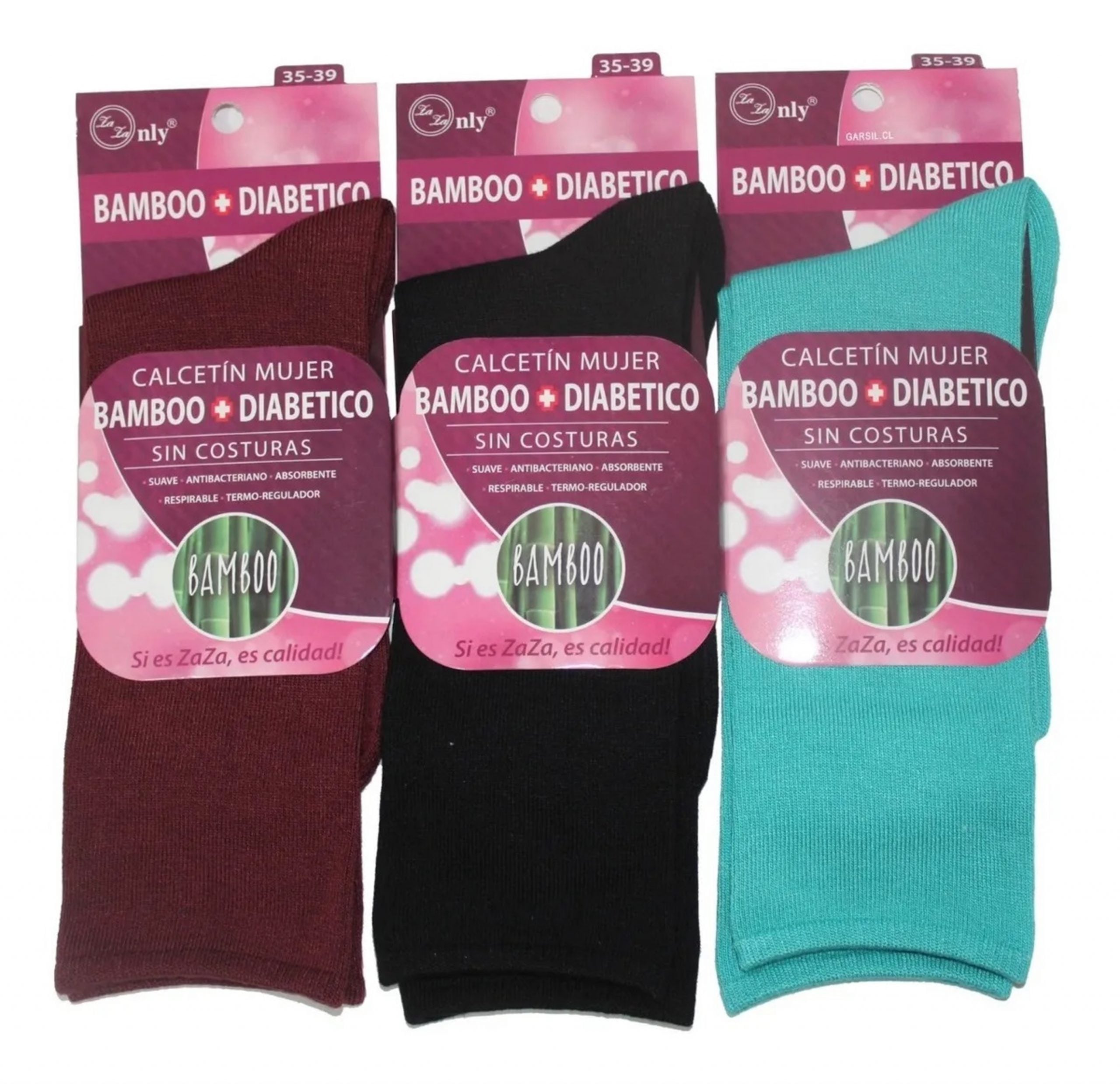 CALCETIN CON FIBRA DE BAMBU PARA MUJER SIN COSTURAS - SIXPACK - 1