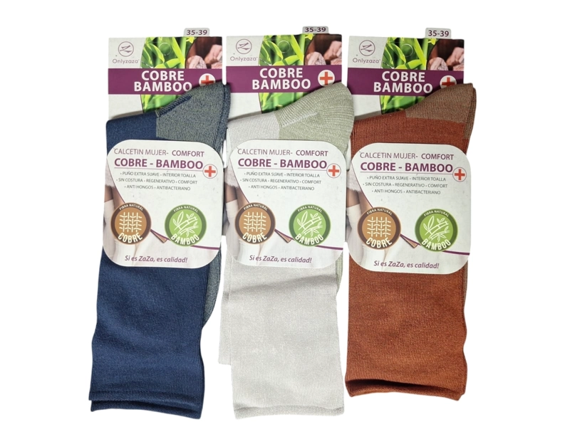 CALCETINES DE VESTIR CON FIBRA DE BAMBÚ + COBRE PARA MUJER - SIN COSTURAS - SIXPACK - 2