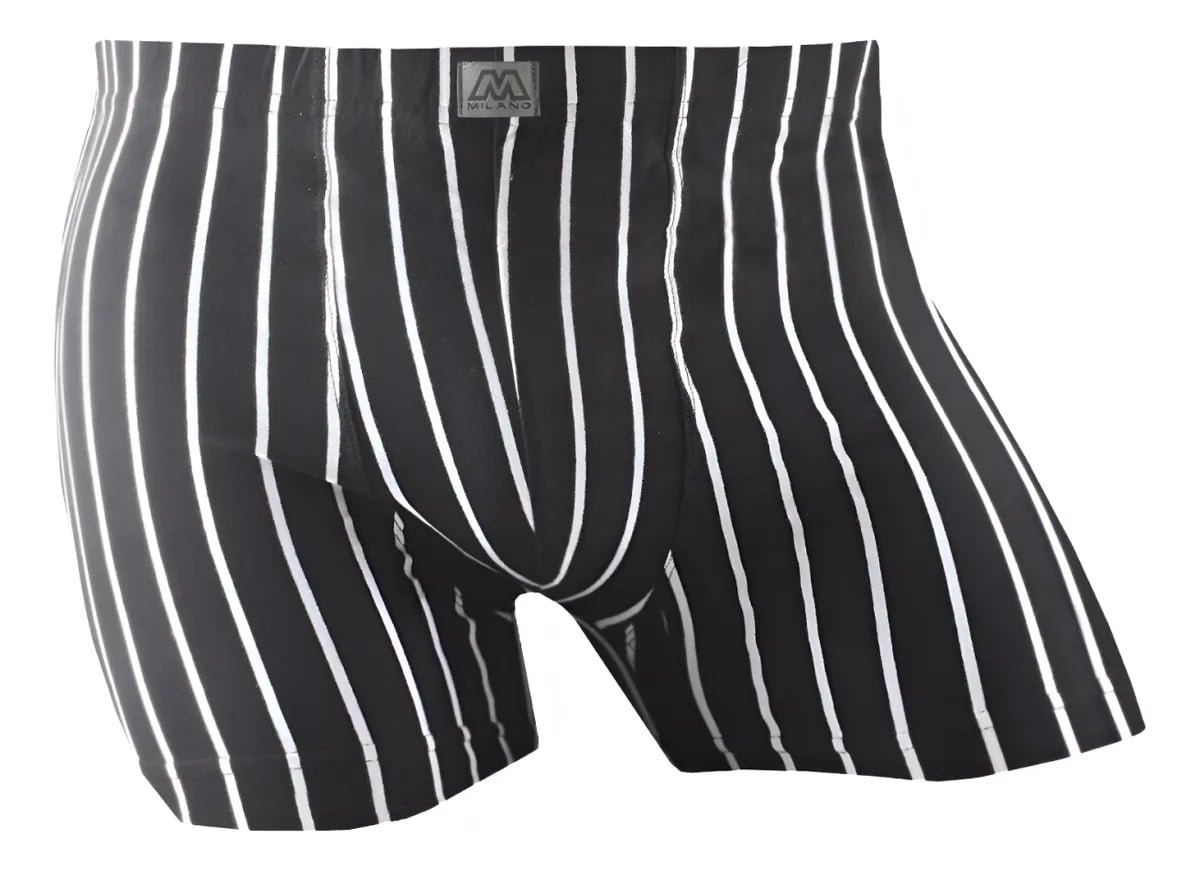 12 BOXER SHORT PARA HOMBRE DE ALGODON - DISEÑO RAYAS - 1