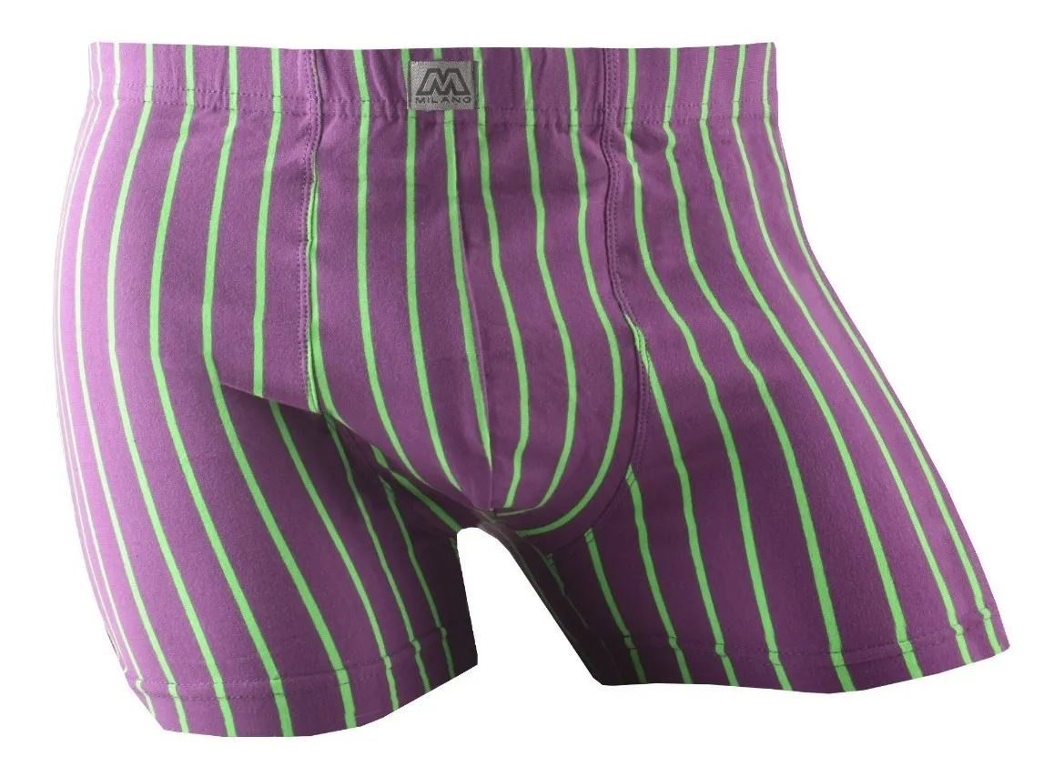12 BOXER SHORT PARA HOMBRE DE ALGODON - DISEÑO RAYAS - 2