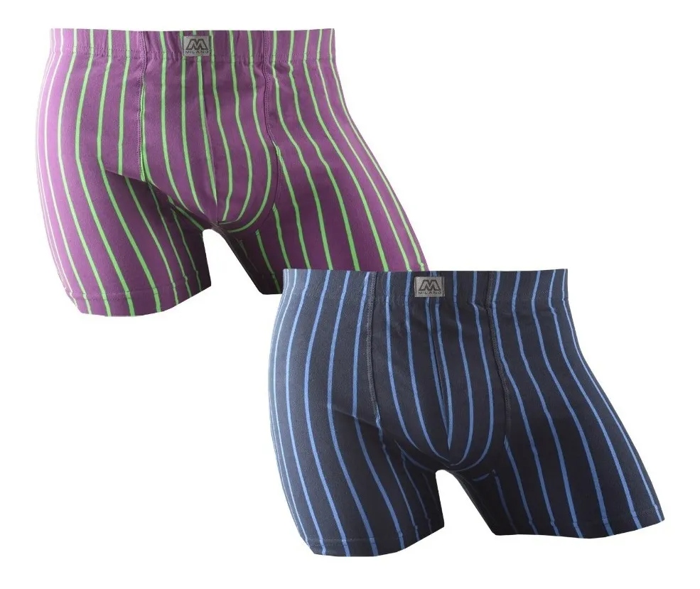 12 BOXER SHORT PARA HOMBRE DE ALGODON - DISEÑO RAYAS - 5