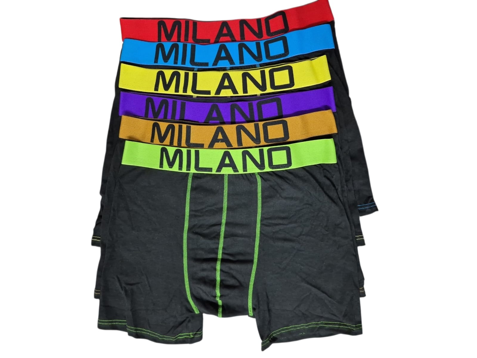 X6 BOXER PARA HOMBRE DE ALGODON - PRETINA DE COLORES - 4