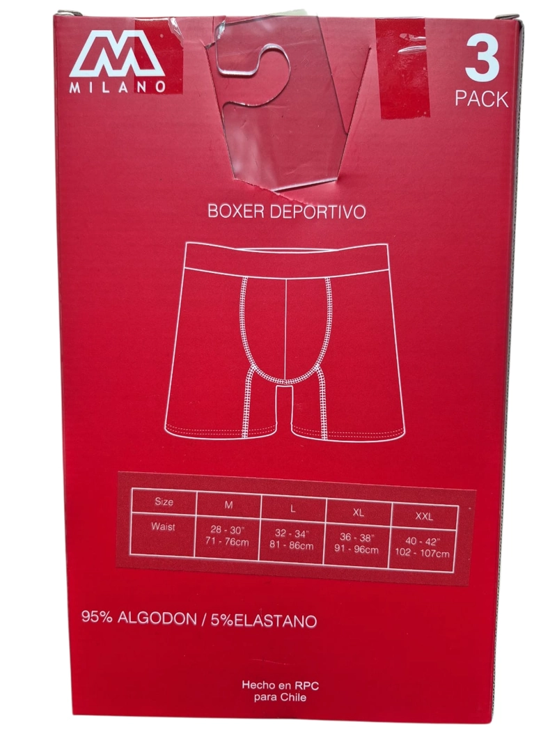 X3 BOXER PARA HOMBRE DE ALGODON - PRETINA DE COLORES MILANO - 5
