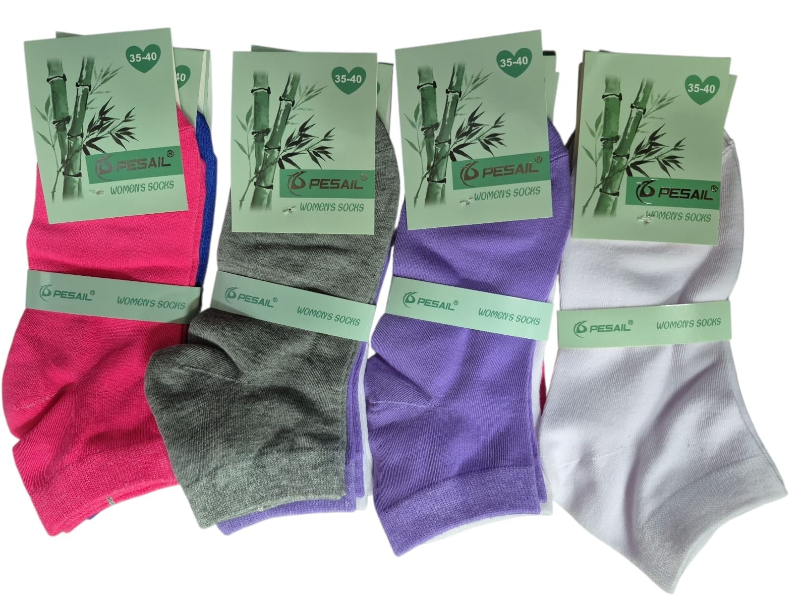 12 TOBILLERAS CALCETAS CORTAS CON FIBRA DE BAMBU PARA MUJER - 2