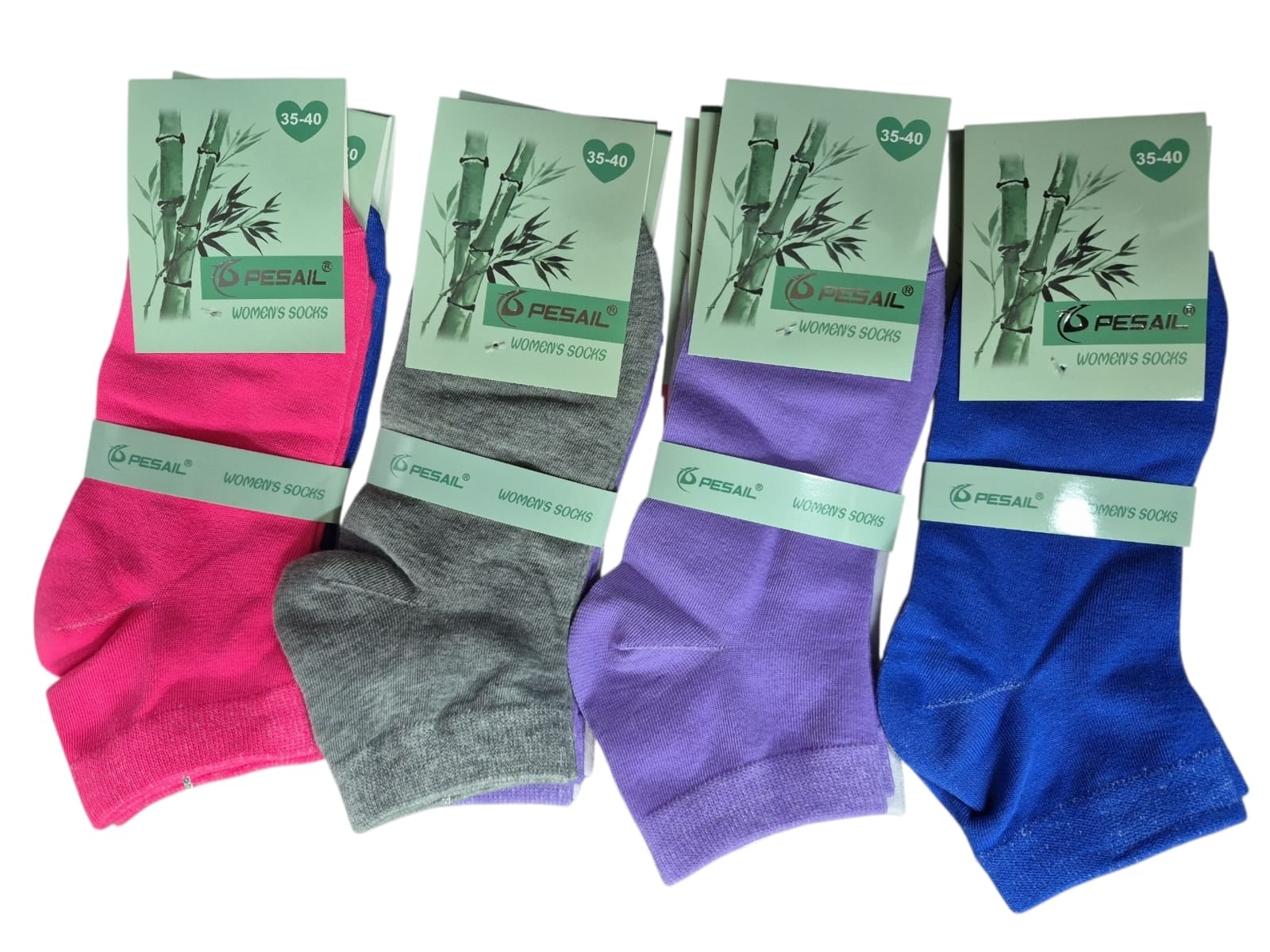 X6 TOBILLERAS CALCETAS CORTAS CON FIBRA DE BAMBU PARA MUJER - 1