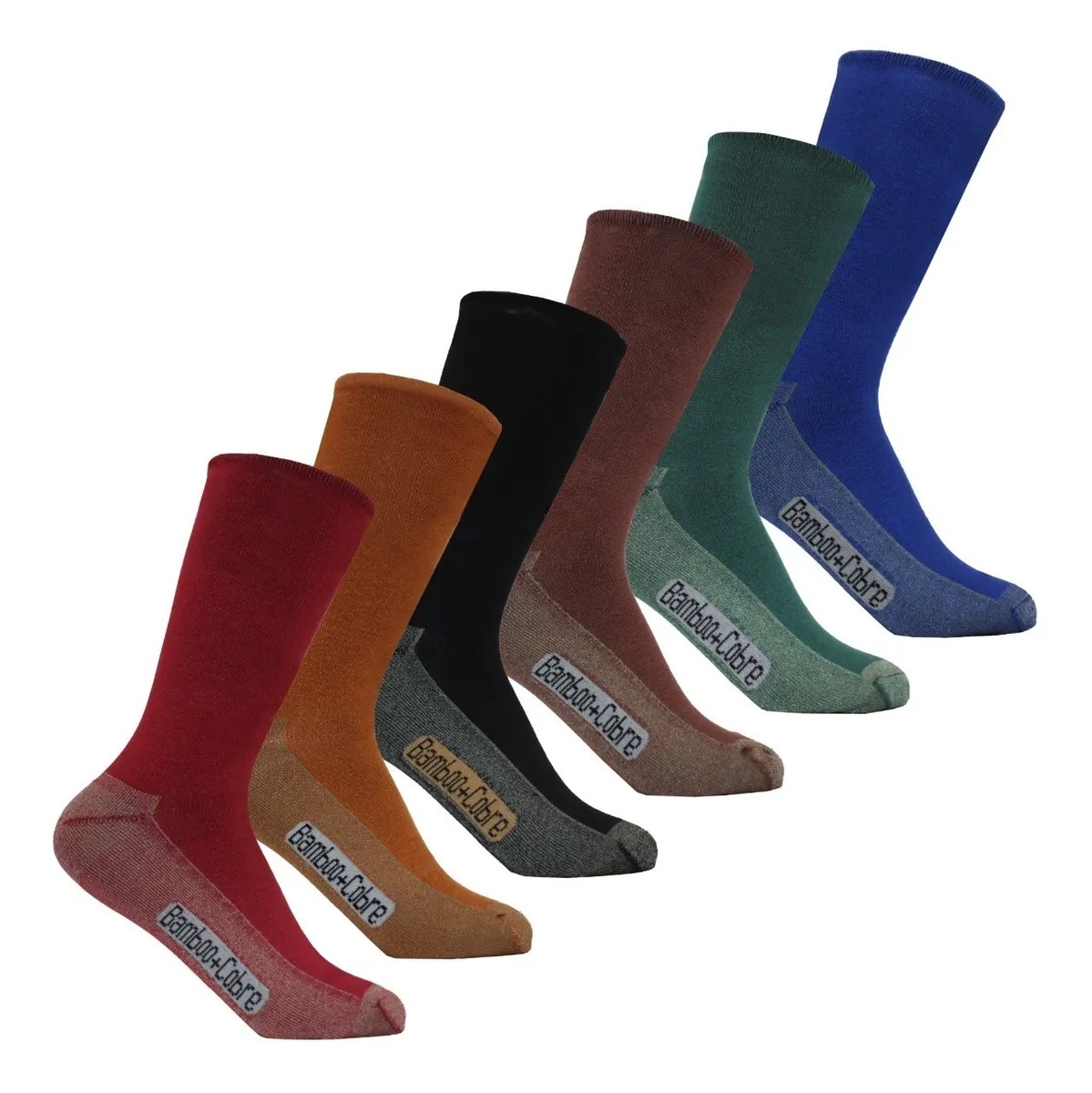 X6 PARES CALCETINES PARA MUJER CON FIBRAS DE BAMBU Y COBRE - 2