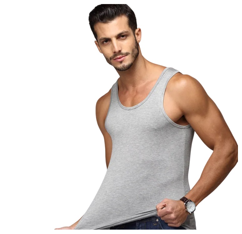 X3 POLERAS MUSCULOSAS CUELLO REDONDO PARA HOMBRE DE ALGODON - 3
