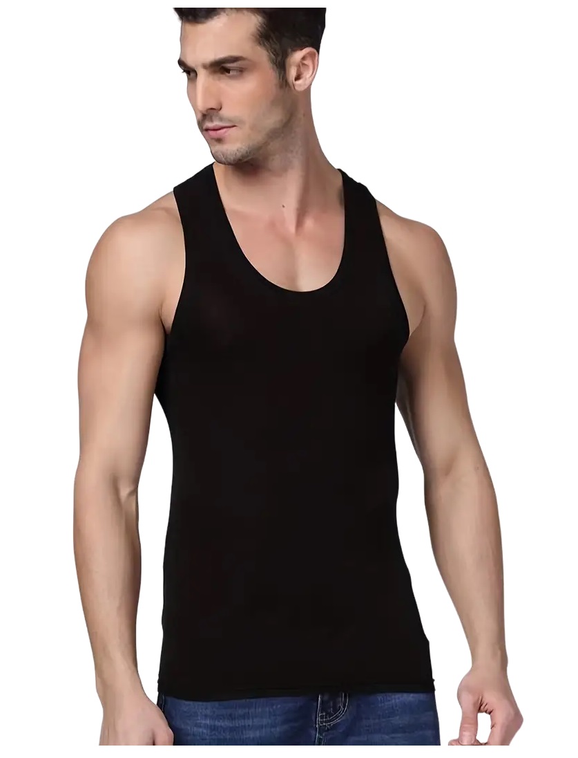 X3 POLERAS MUSCULOSAS CUELLO REDONDO PARA HOMBRE DE ALGODON - 4