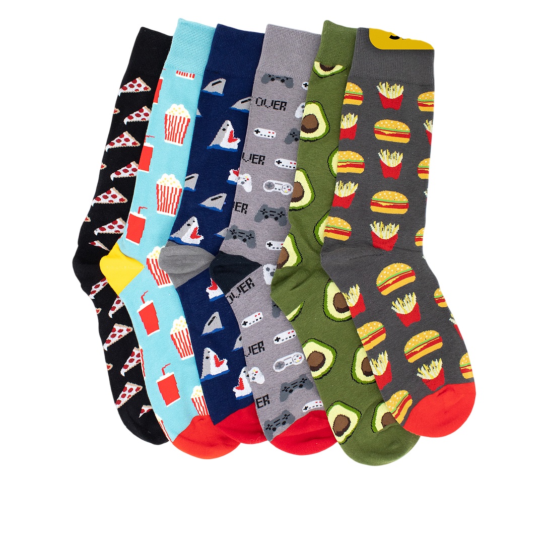 12 PARES DE CALCETAS - CALCETINES DE ALGODON CON DISEÑOS SURTIDOS - 2