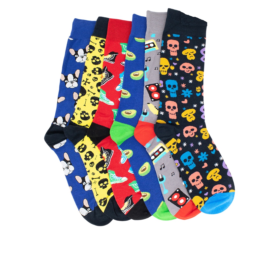 12 PARES DE CALCETAS - CALCETINES DE ALGODON CON DISEÑOS SURTIDOS - 2