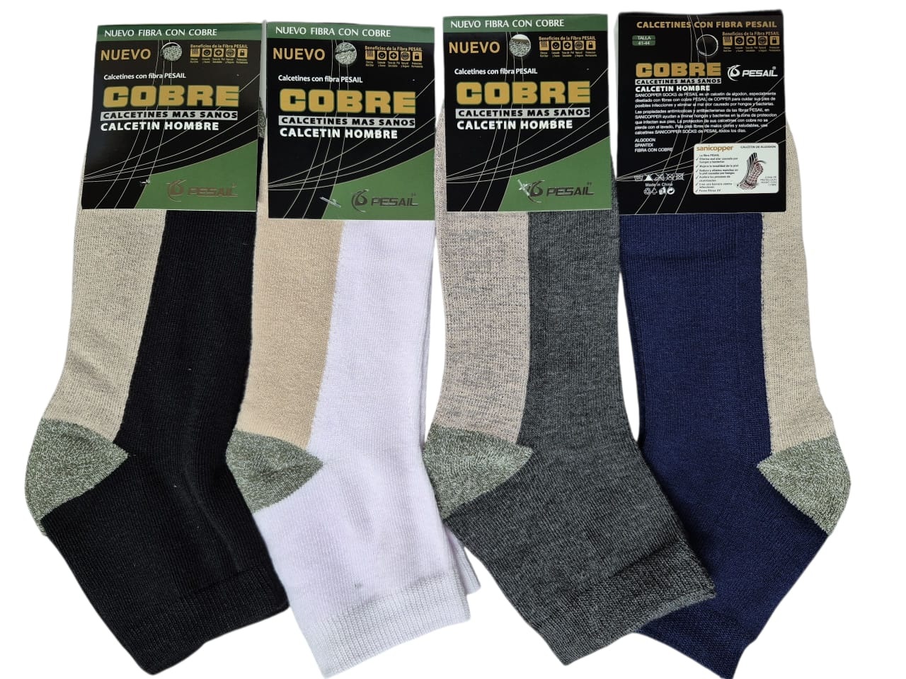 X6 CALCETAS MEDIA CAÑA - TOBILLERAS DE ALGODON CON FIBRA DE COBRE PARA HOMBRE - 2
