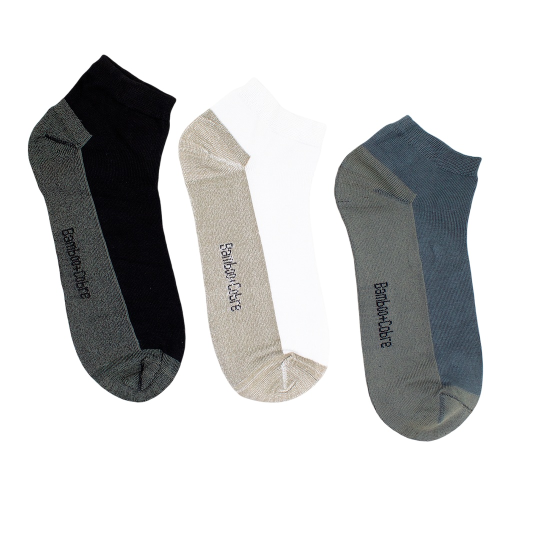 CALCETAS TOBILLERAS SIN COSTURAS PARA HOMBRE CON BAMBU Y COBRE - 6 PARES - 3