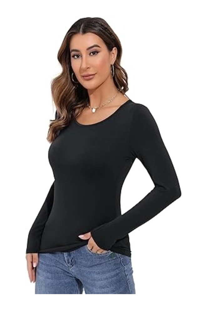 POLERA PRIMERA CAPA PARA MUJER CON FIBRA DE BAMBU - CAMISETA DE MANGA LARGA - 2