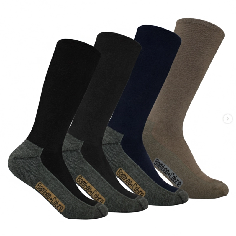 CALCETINES DE VESTIR PARA HOMBRE CON FIBRA DE COBRE Y BAMBU - SIN COSTURAS - 6 PARES - 1
