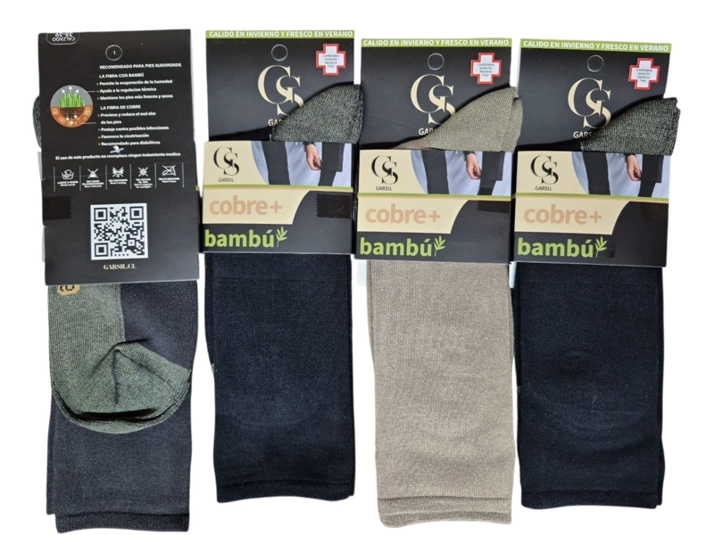 CALCETINES DE VESTIR PARA HOMBRE CON FIBRA DE COBRE Y BAMBU - SIN COSTURAS - 6 PARES - 3