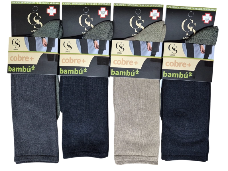 X3 CALCETINES DE VESTIR PARA HOMBRE CON FIBRA DE COBRE Y BAMBU - SIN COSTURAS - 2